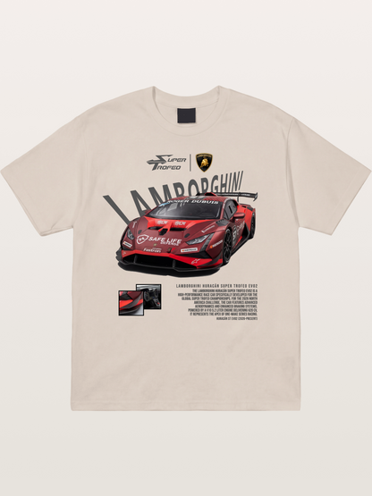 Lamborghini Huracan Red Super Trofeo Cotton T-shirt