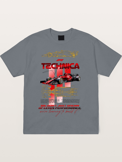 Red F1 Lexus Tech Racing Card Cotton T-shirt