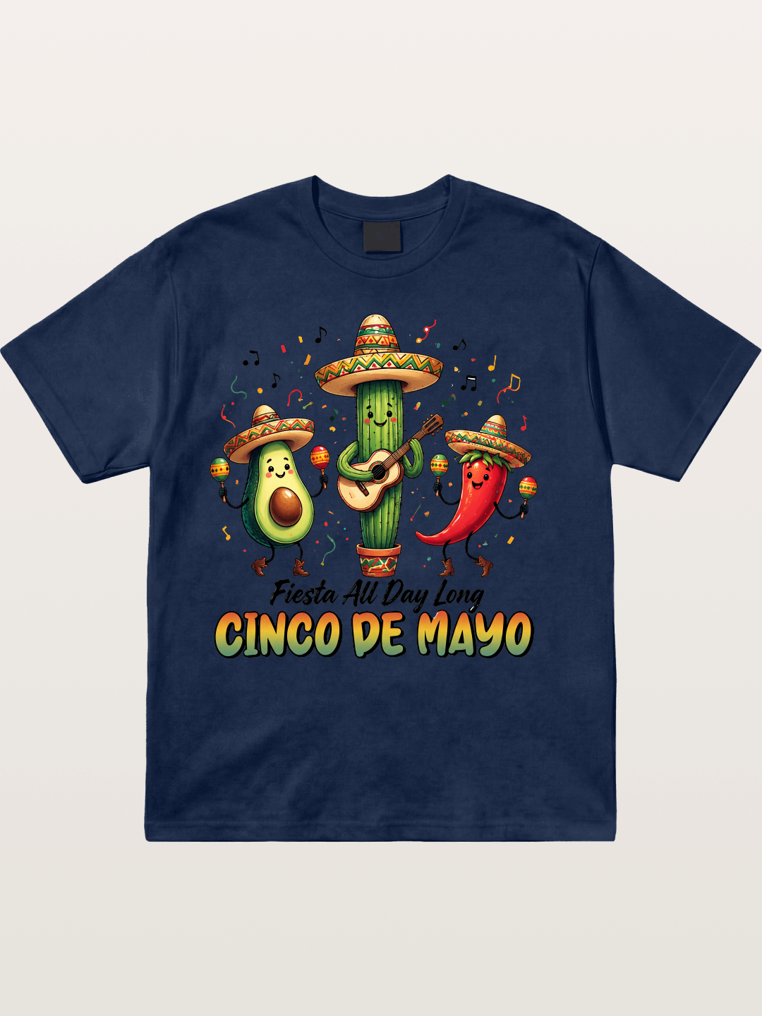Mexican Fiesta Cartoon Characters Cotton T-shirt