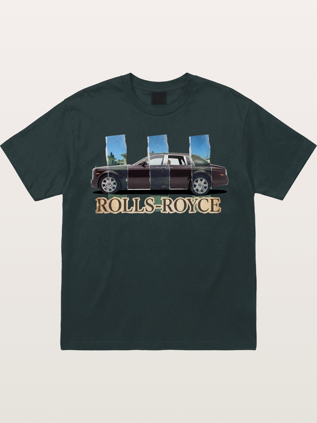 Torn Paper Rolls Royce Collage Gildan T-shirt