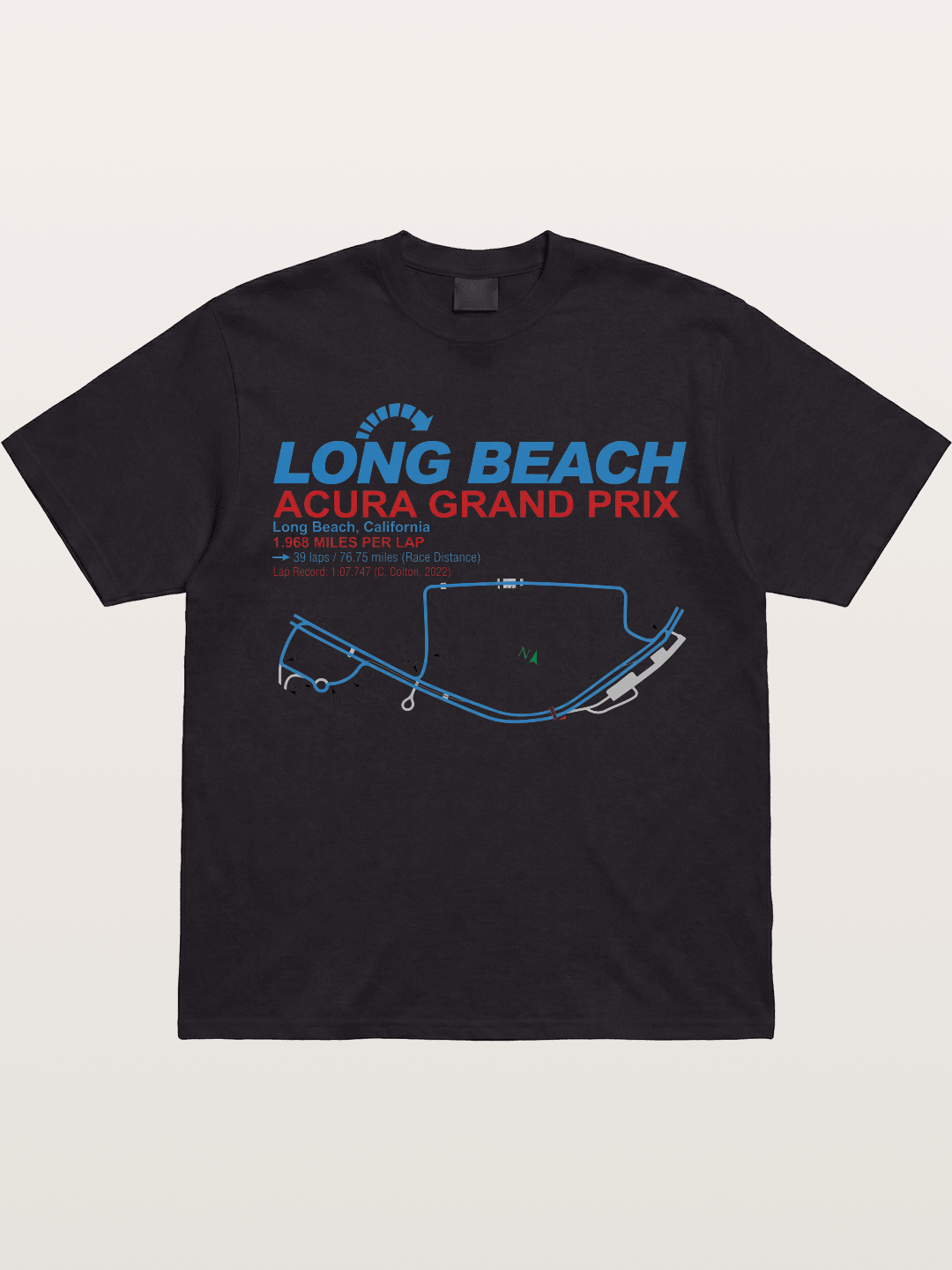 Long Beach Grand Prix Map Gildan T-shirt