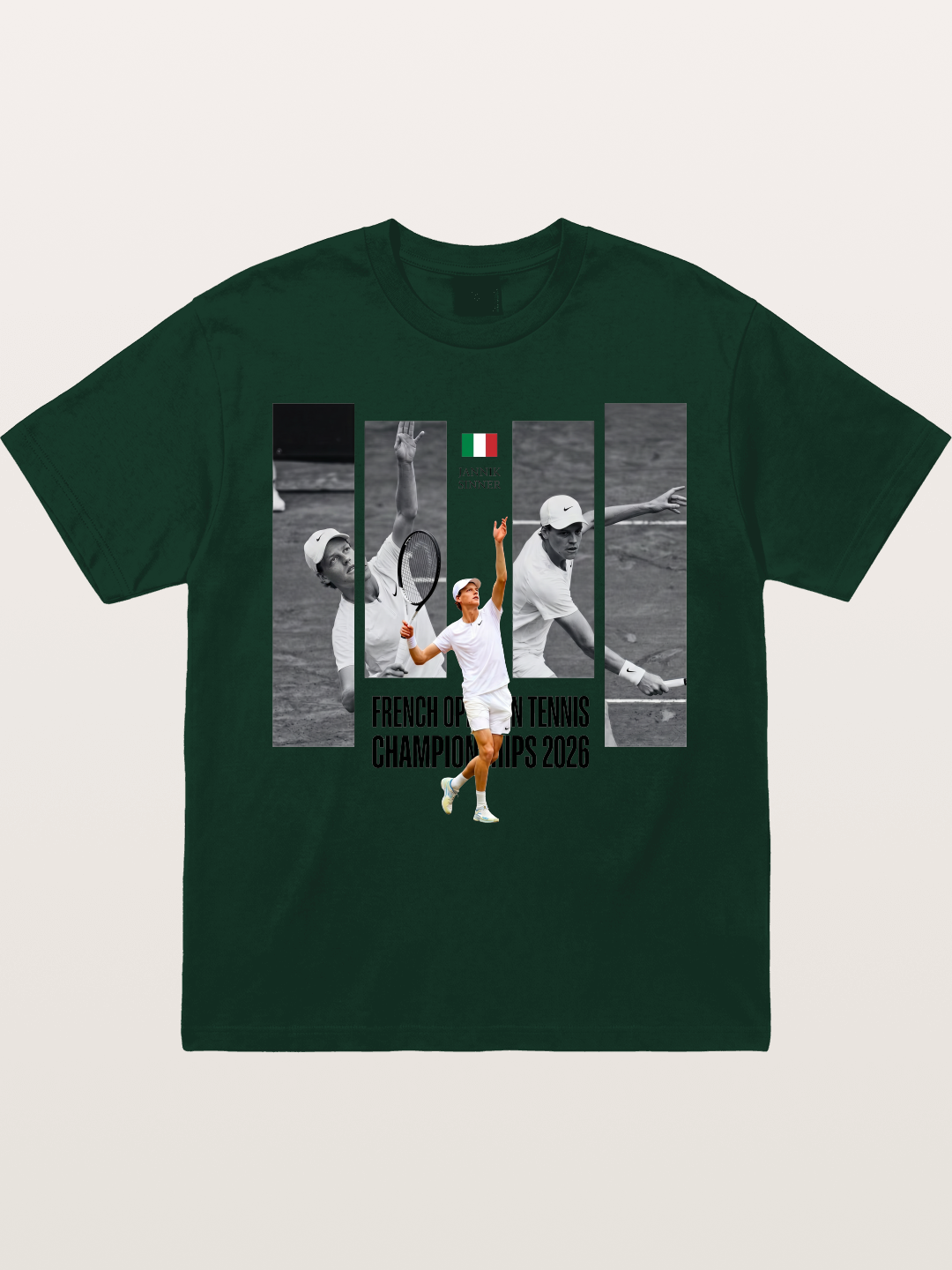 Jannik Sinner French Open Graphic Gildan T-shirt