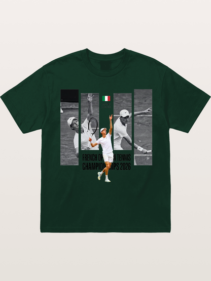 Jannik Sinner French Open Graphic Gildan T-shirt