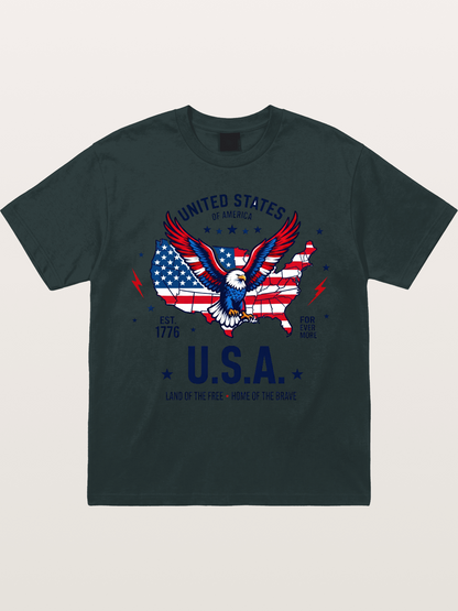 USA Map Eagle Flag Design Gildan T-shirt