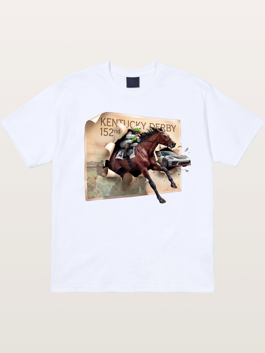 Derby Horse Porsche Collision Gildan T-shirt