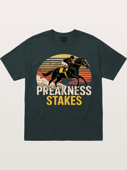 Preakness Stakes Retro Sunset Print Gildan T-shirt