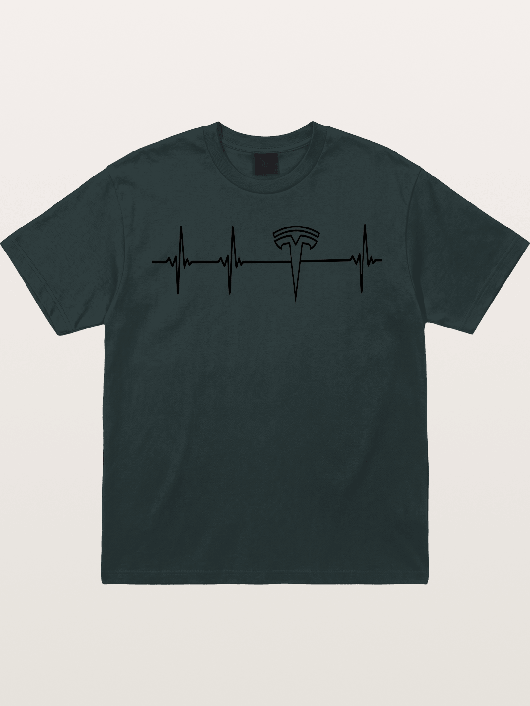 Tesla Logo Heartbeat Sticker Gildan T-shirt