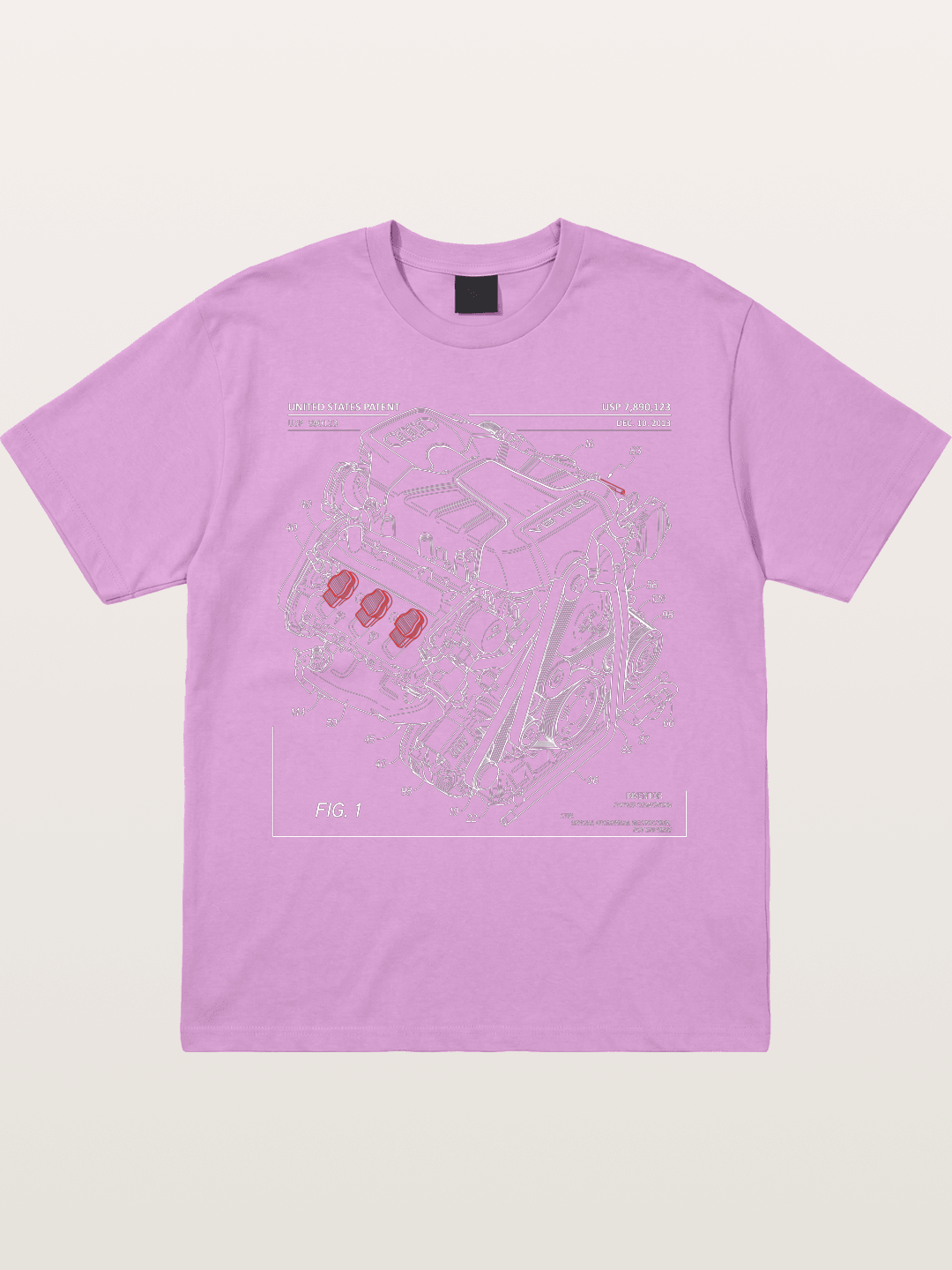 V6 TFSI Audi Powertrain Patent Drawing Gildan T-shirt