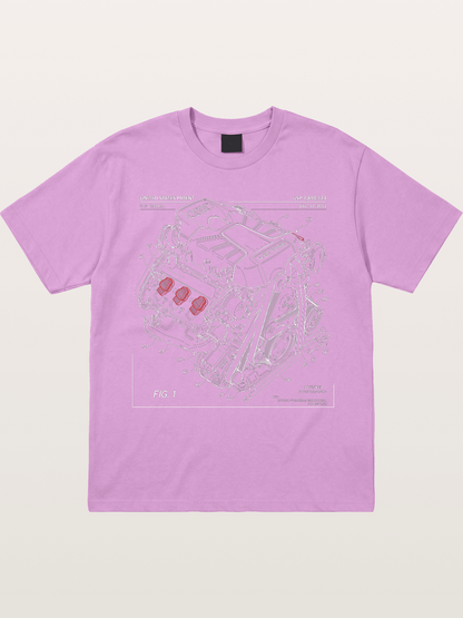 V6 TFSI Audi Powertrain Patent Drawing Gildan T-shirt