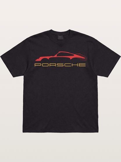 Porsche Red Sports Car Silhouette Gildan T-shirt