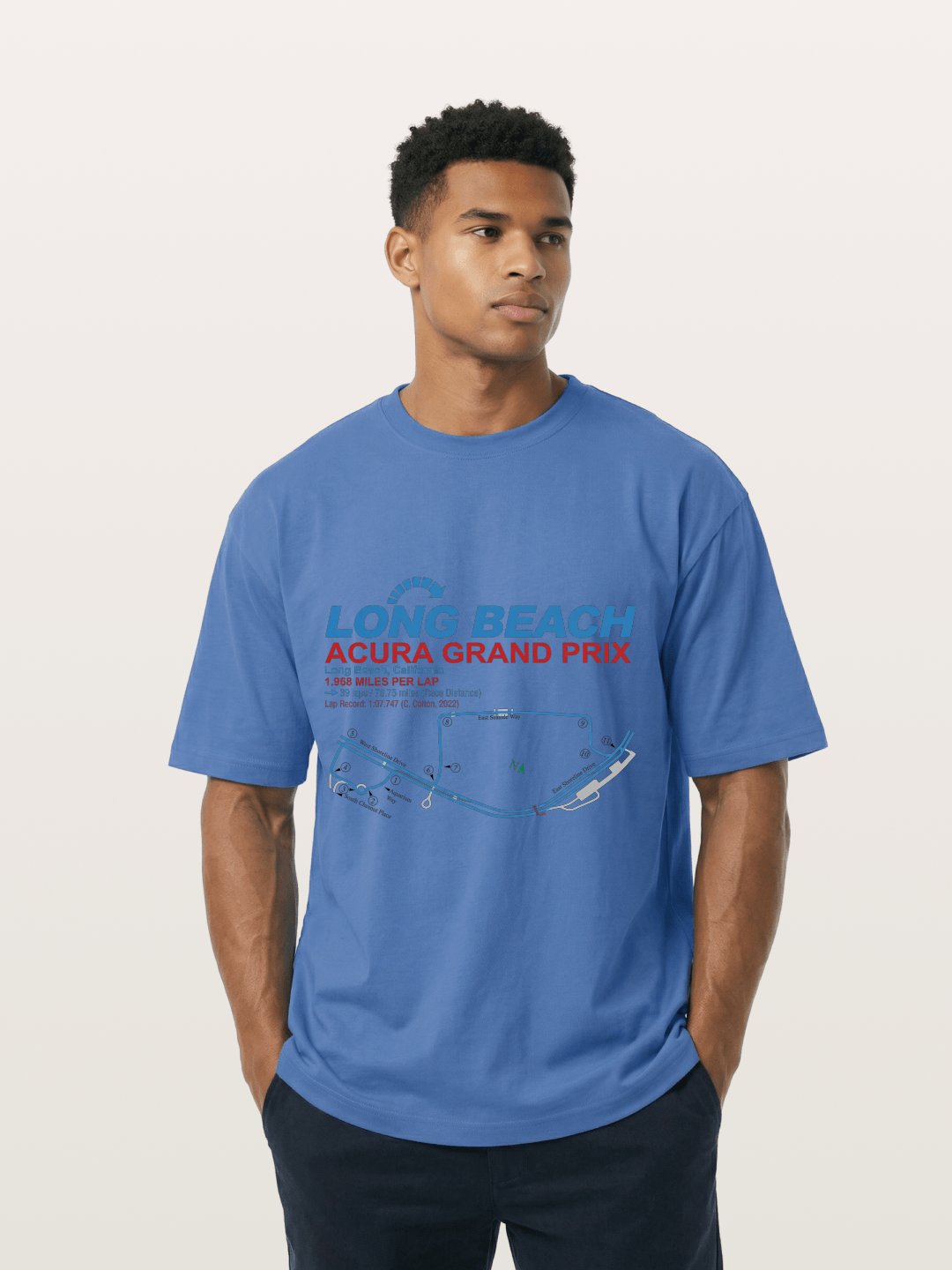 Long Beach Grand Prix Map Gildan T-shirt