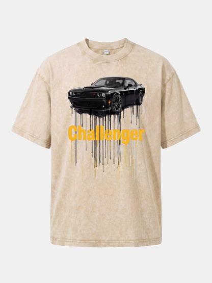 Drip Paint Challenger Poster Washed T-shirt