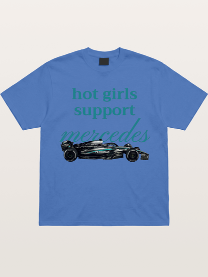 Mercedes F1 Racing Text Print Gildan T-shirt