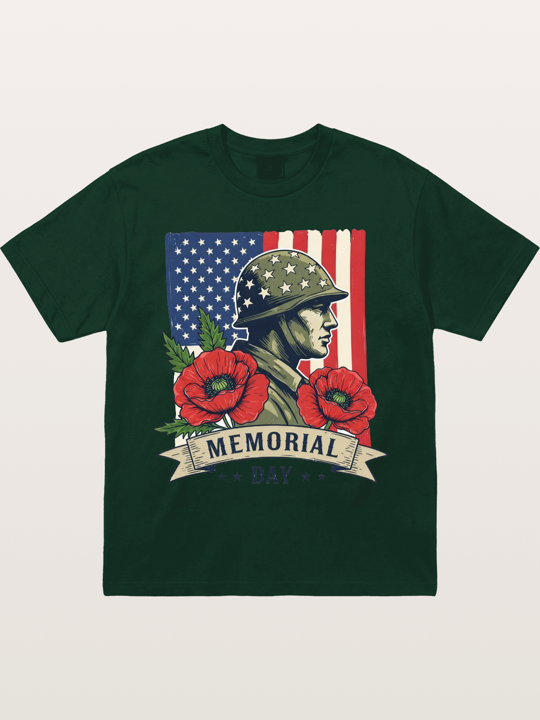 Memorial Day Poppy Soldier Art Gildan T-shirt