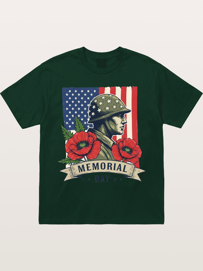 Memorial Day Poppy Soldier Art Gildan T-shirt