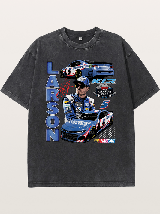 Larson All-Star Race Driver Collage Washed T-shirt