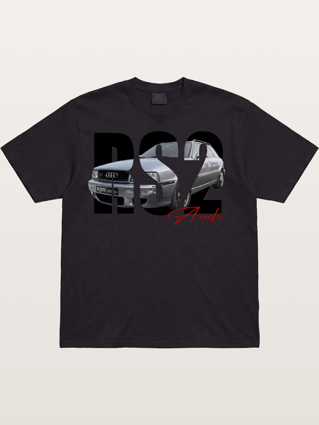Audi RS2 Car Silhouette Cotton T-shirt