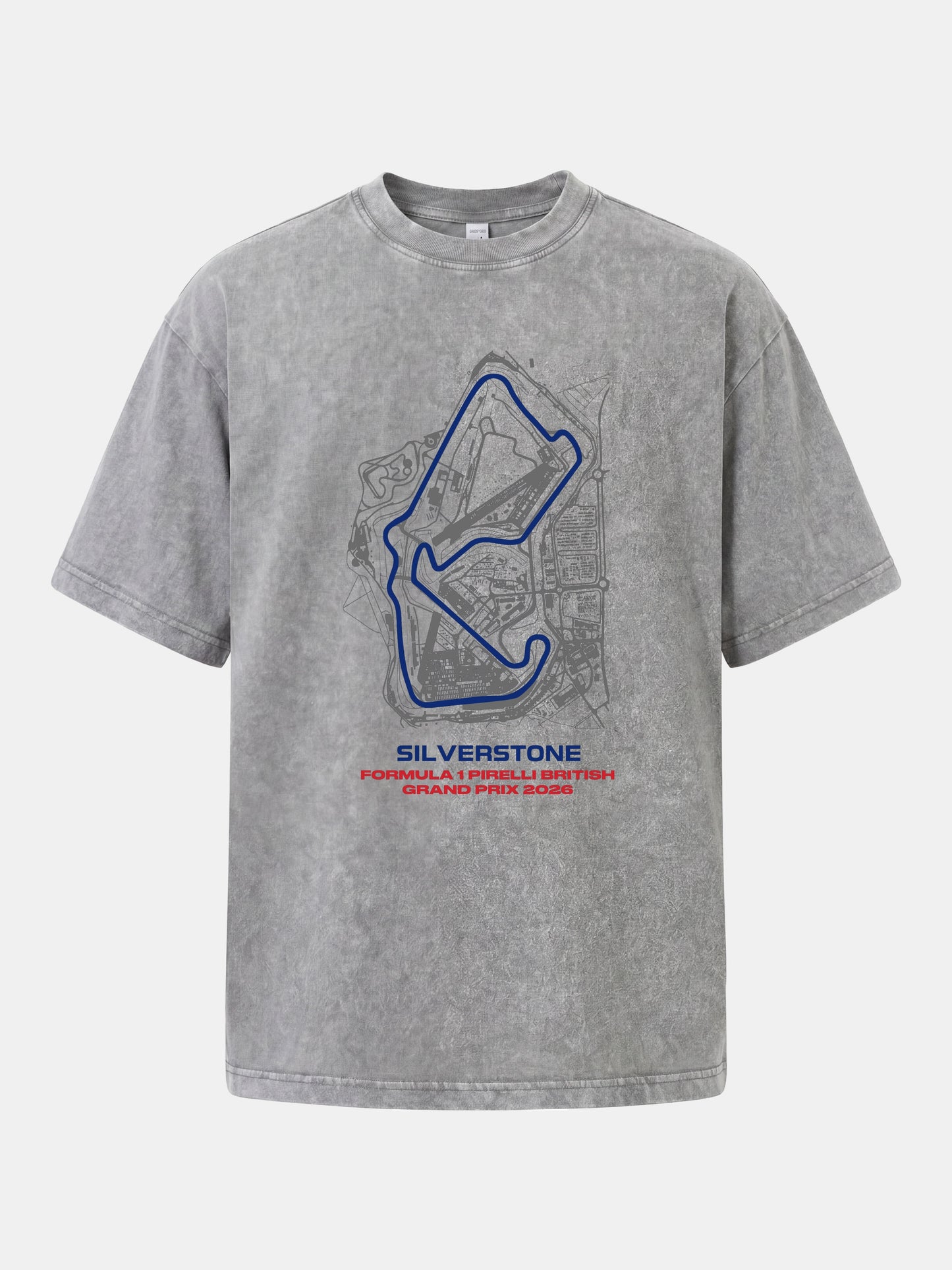 Silverstone Circuit Blueprint Layout Washed T-shirt