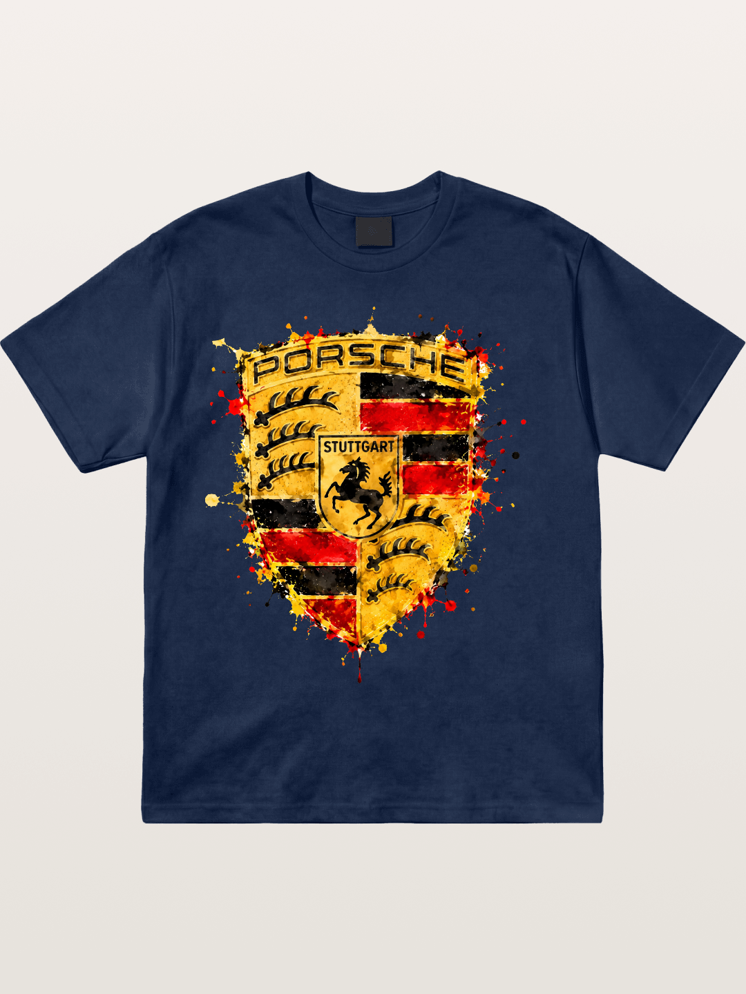 Porsche Splash Crest Design Cotton T-shirt