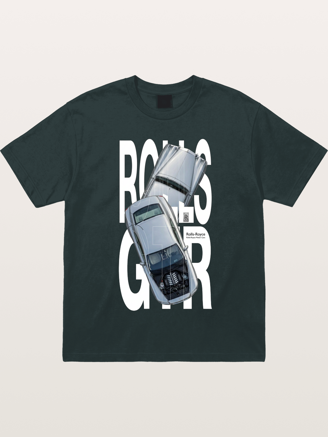 Silver Rolls Royce Overlay Print Gildan T-shirt