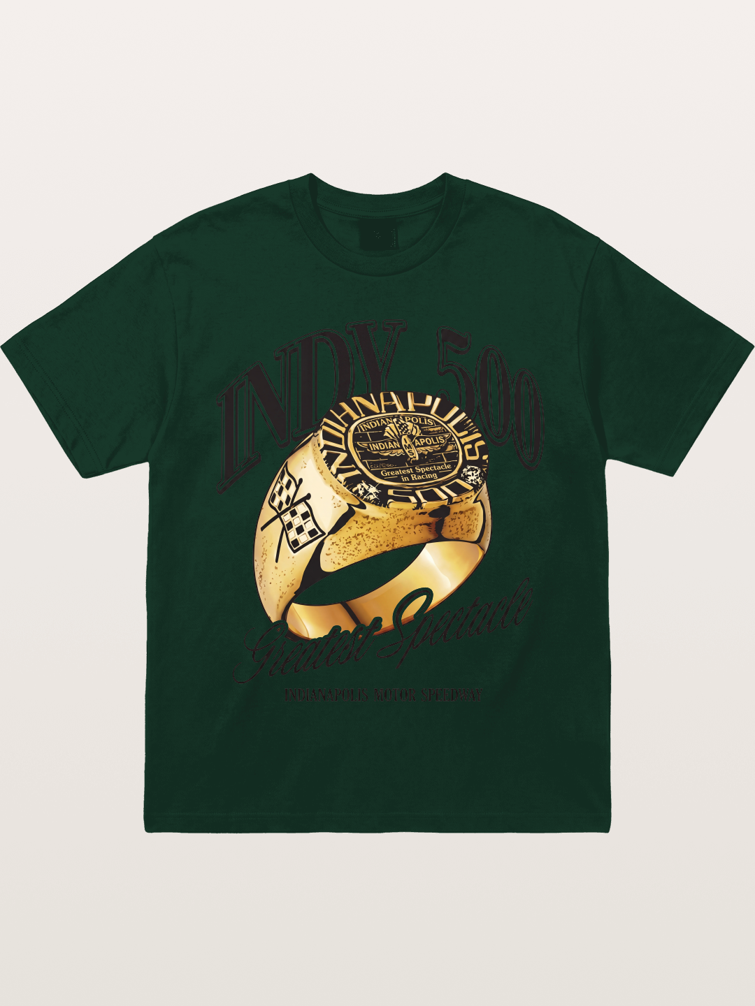 Indy 500 Gold Championship Ring Gildan T-shirt