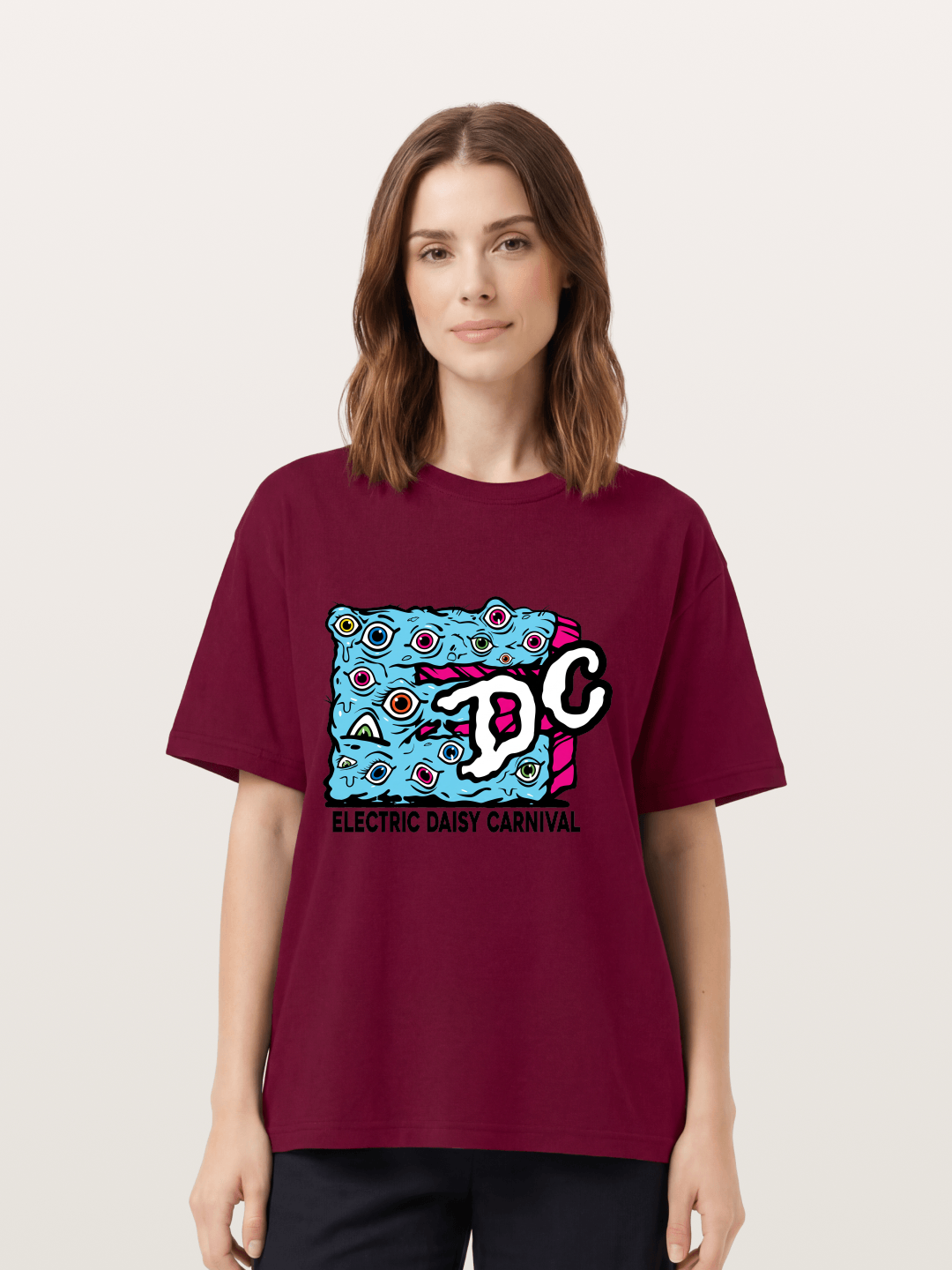 EDC Trippy Eye Daisy Print Gildan T-shirt