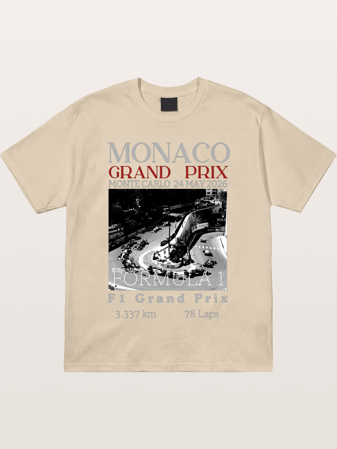 Monaco Grand Prix Black White Aerial Gildan T-shirt
