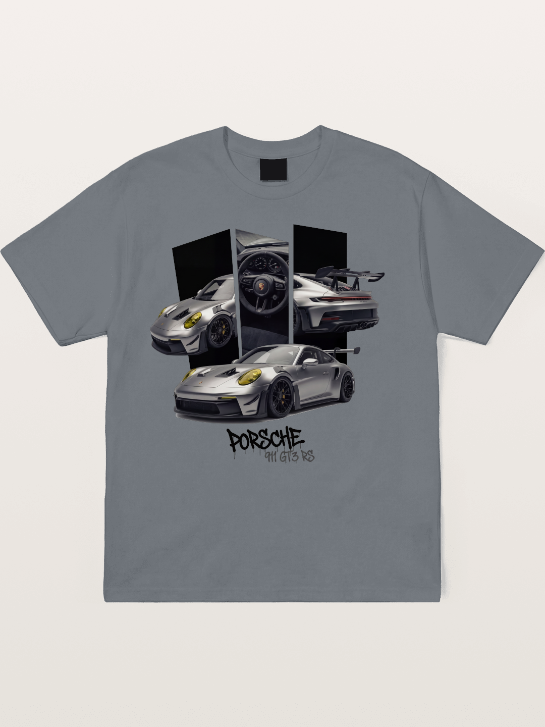 Porsche 911 GT3 RS Split View Montage Cotton T-shirt