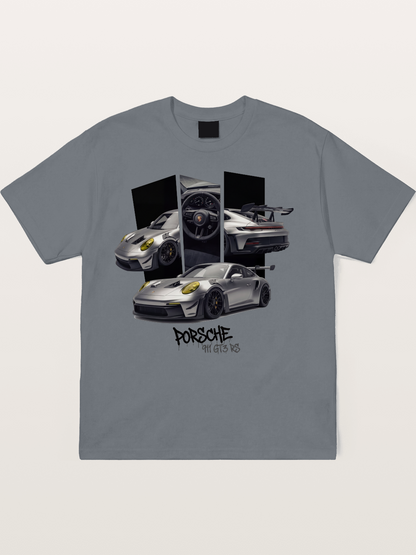 Porsche 911 GT3 RS Split View Montage Cotton T-shirt