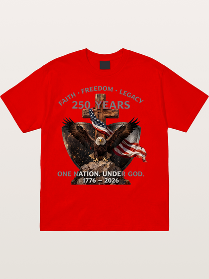 American Eagle Cross Faith Freedom Cotton T-shirt