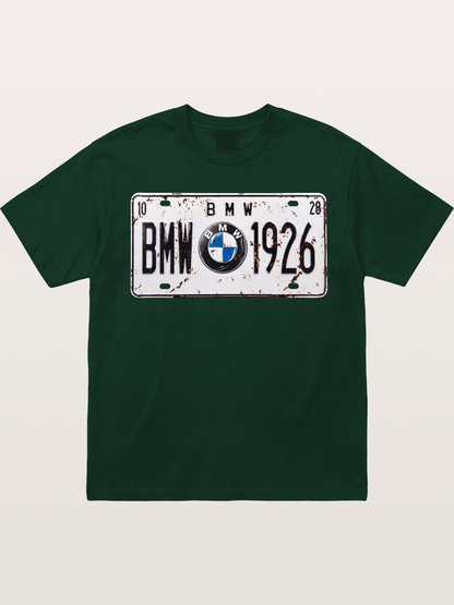 Vintage BMW License Plate Decor Gildan T-shirt