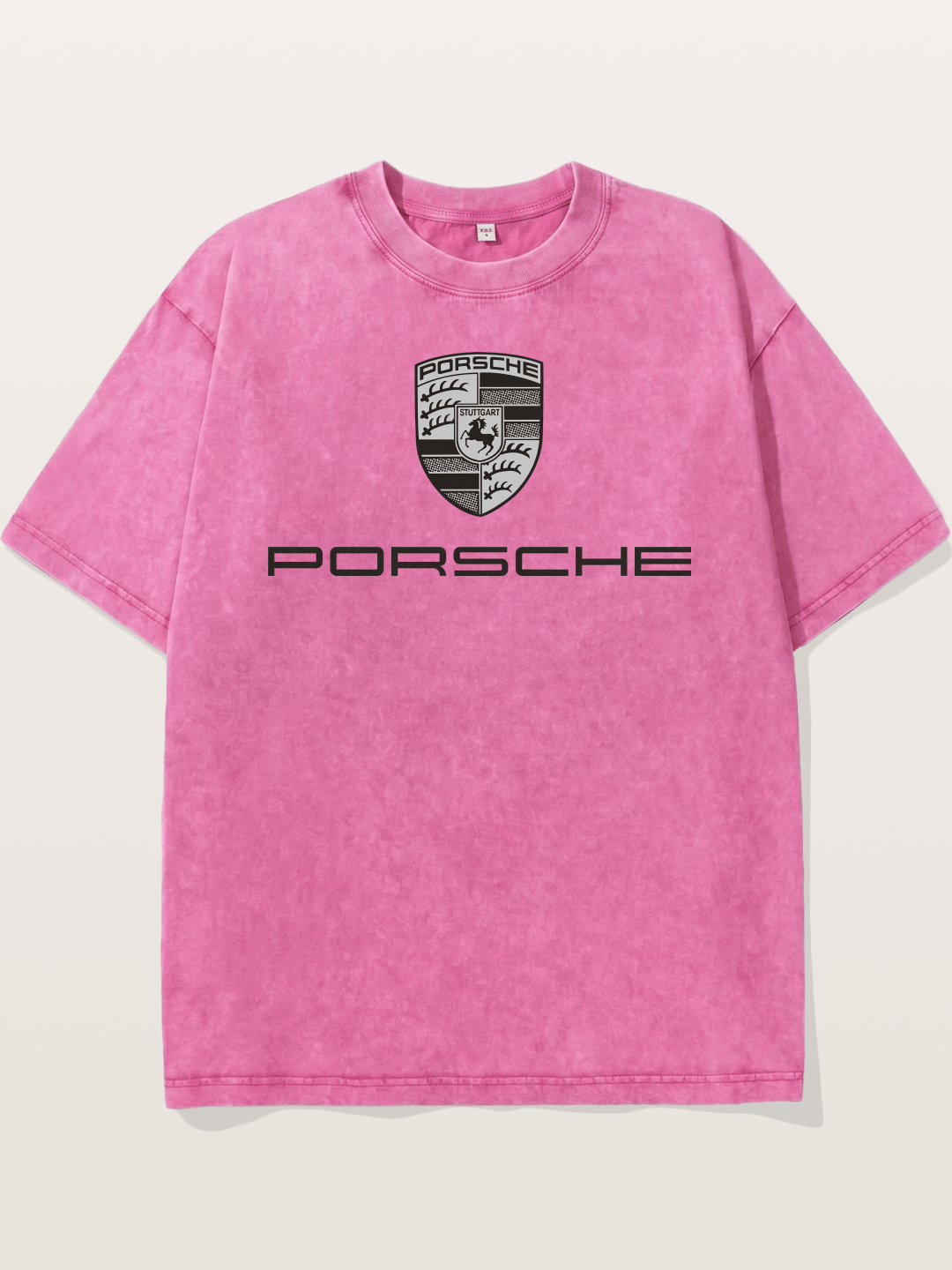 Monochrome Porsche Crest Washed T-shirt