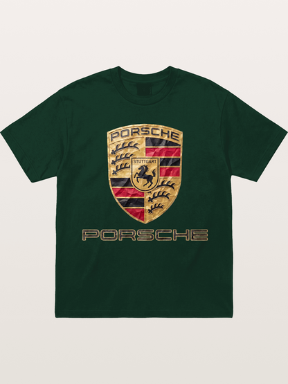 Porsche Crumpled Paper Logo Gildan T-shirt