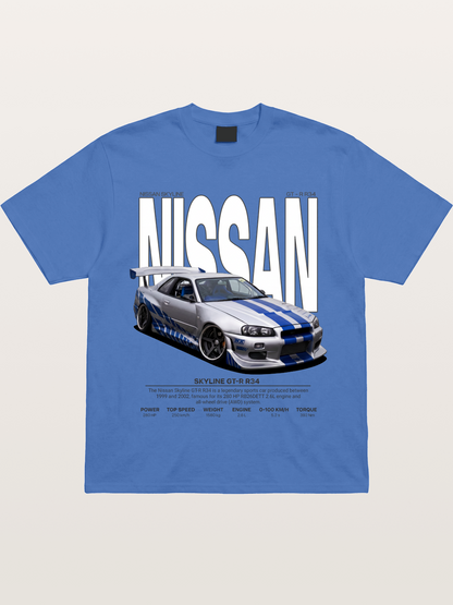 Nissan Skyline GT-R R34 Poster Gildan T-shirt