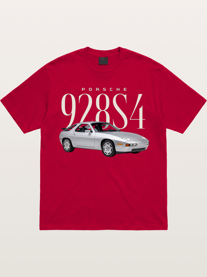 Porsche 928 S4 Silver Coupe Gildan T-shirt