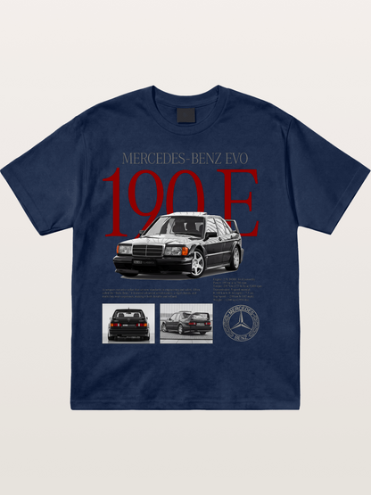 Mercedes-Benz 190E Retro Profile Cotton T-shirt