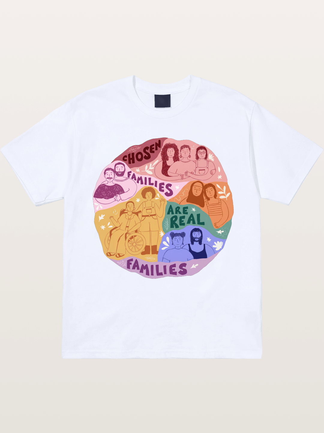 Chosen Families Pride Circle Illustration Gildan T-shirt