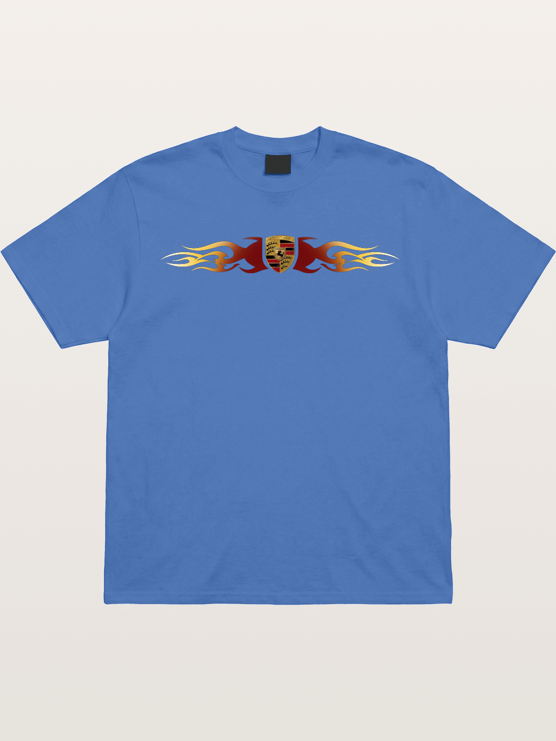 Porsche Crest Flame Stripe Gildan T-shirt
