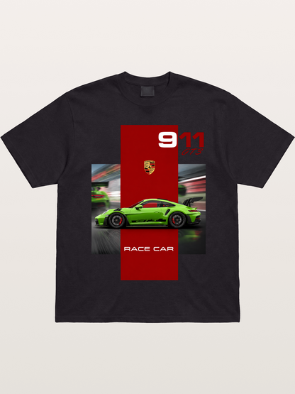 Porsche 911 GT3 Green Race Car Gildan T-shirt