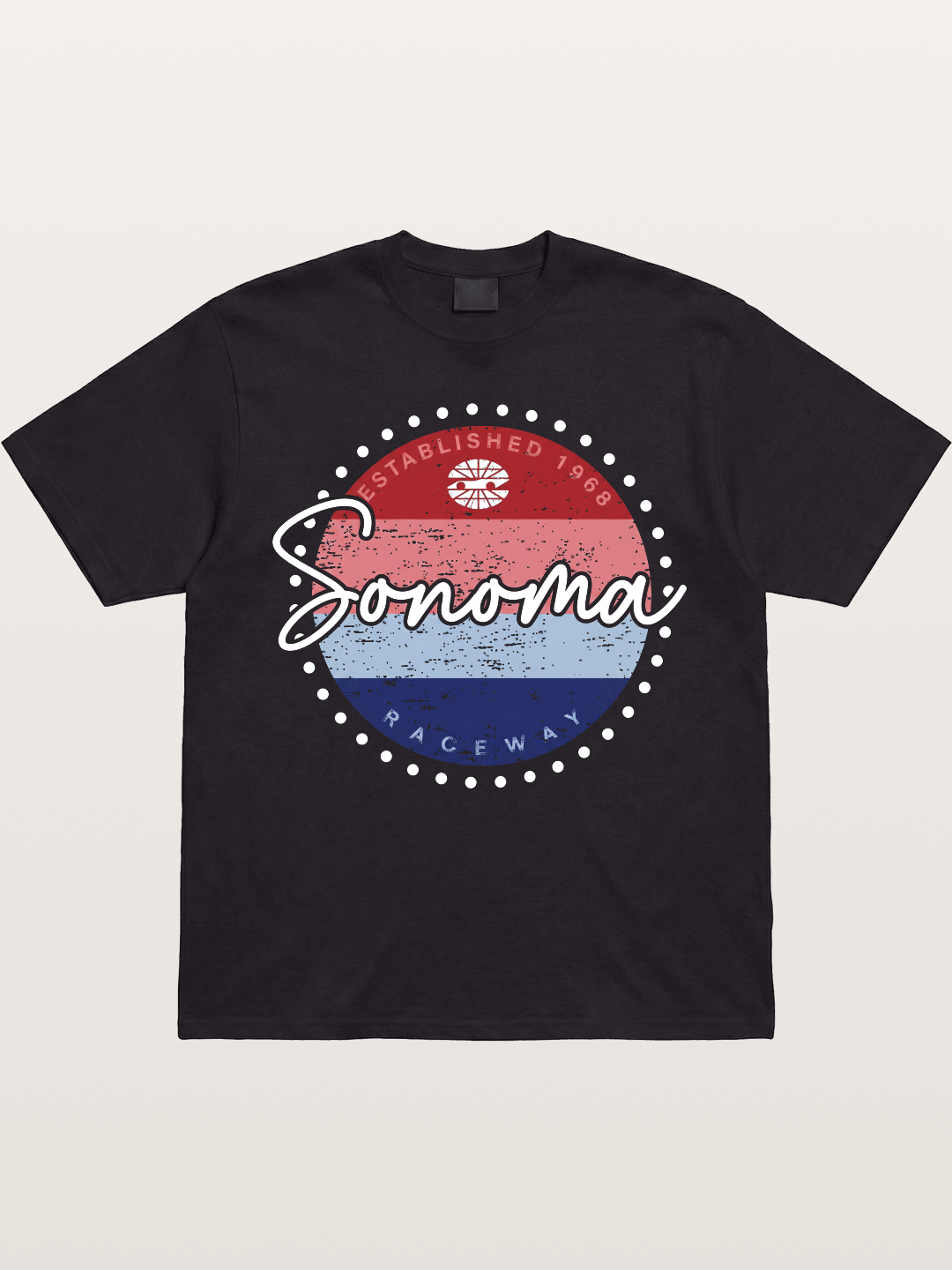 Sonoma Raceway Retro Circular Logo Gildan T-shirt