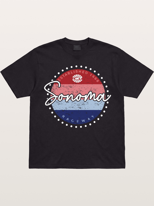 Sonoma Raceway Retro Circular Logo Gildan T-shirt