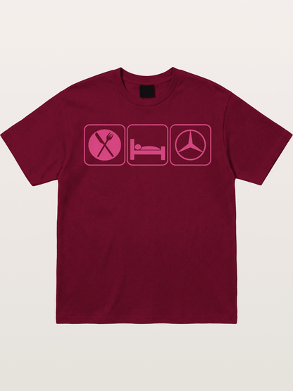 Eat Sleep Mercedes Pink Print Gildan T-shirt