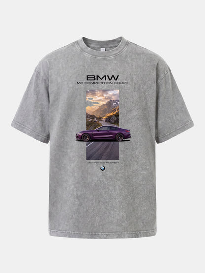 BMW M8 Mountain Road Artwork Washed T-shirt