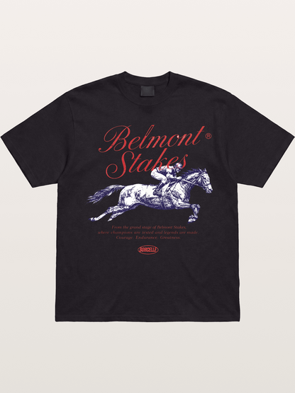 Belmont Stakes Vintage Script Print Gildan T-shirt