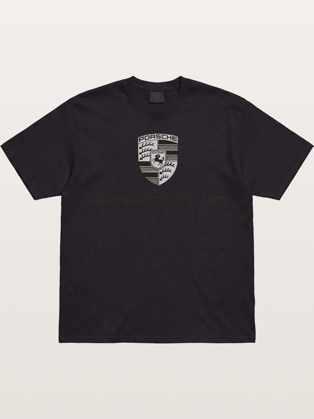 Monochrome Porsche Crest Gildan T-shirt