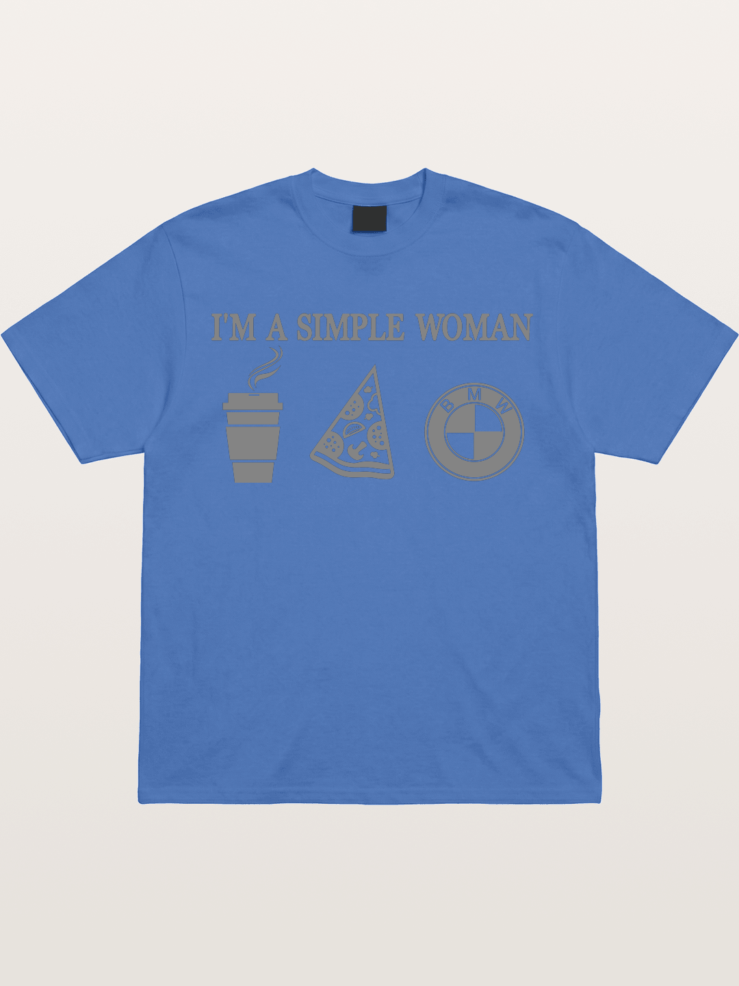 Simple Woman BMW Coffee Pizza Art Gildan T-shirt