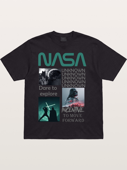 Space Sci-Fi NASA Star Wars Collage Cotton T-shirt