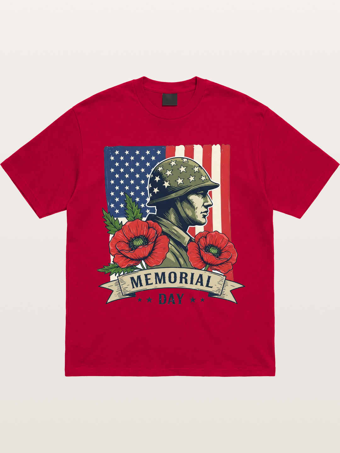 Memorial Day Poppy Soldier Art Gildan T-shirt