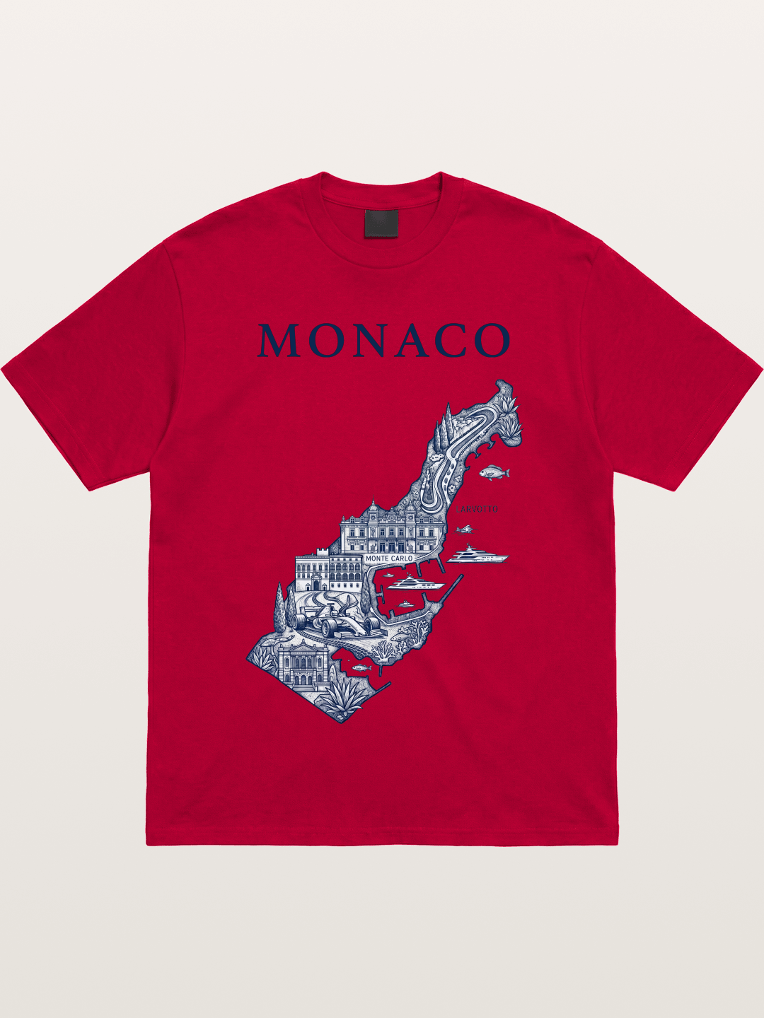 Monaco National Map Circuit Illustration Gildan T-shirt