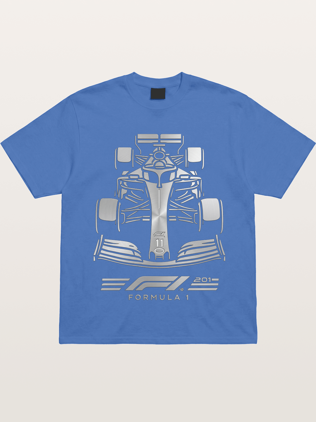 Silver F1 Car Line Art Print Gildan T-shirt